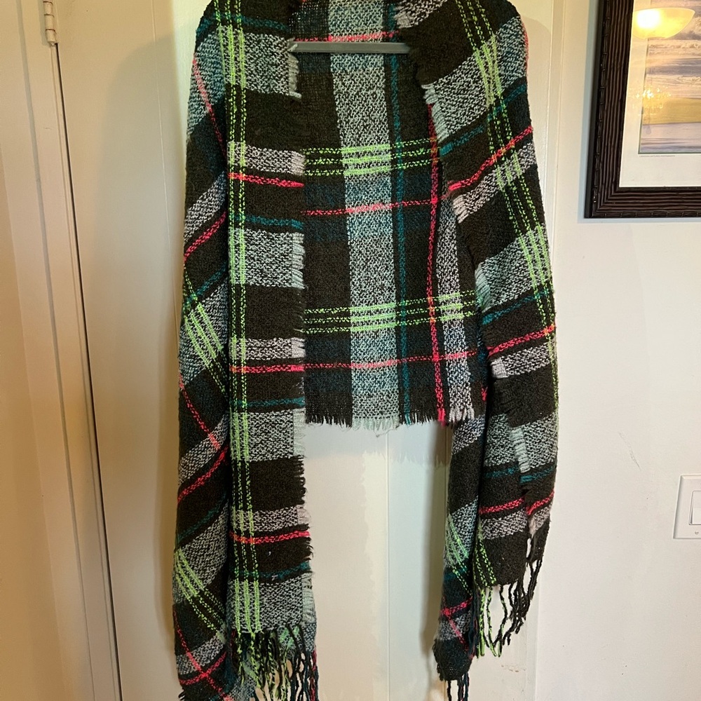 Target Plaid Scarf - Black, Green, Pink